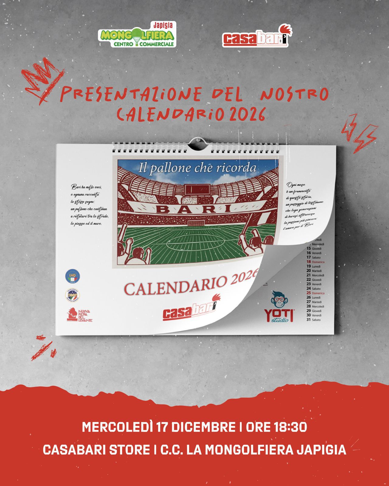 CASA BARI PRESENTA IL CALENDARIO 2026