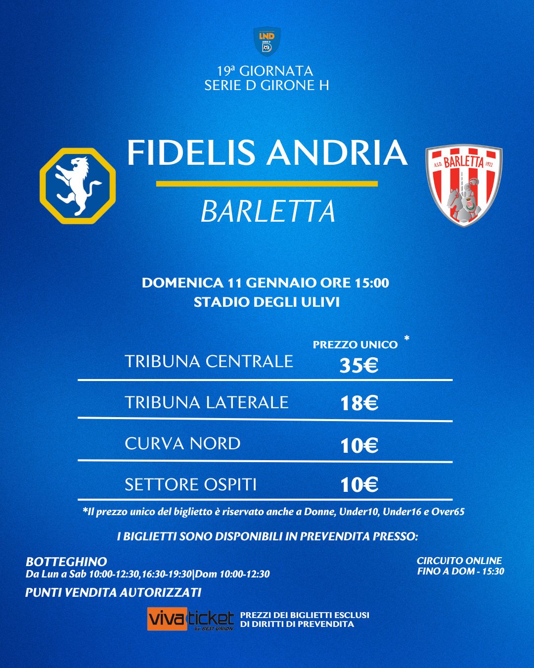 Derby della BAT alle porte: Fidelis Andria-Barletta, scatta la "Giornata Biancazzurra"