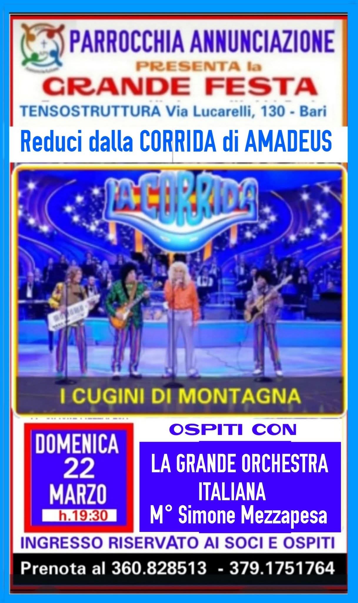 CB: Bari in festa: la "Grande Orchestra Italiana" accende la serata all’Annunciazione