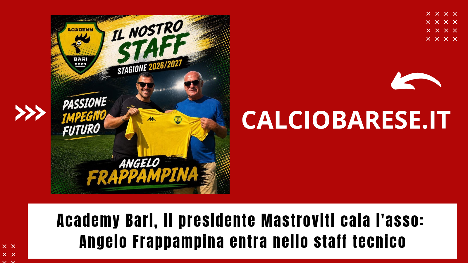 Academy Bari, il presidente Mastroviti cala l'asso: Angelo Frappampina entra nello staff tecnico (CB)