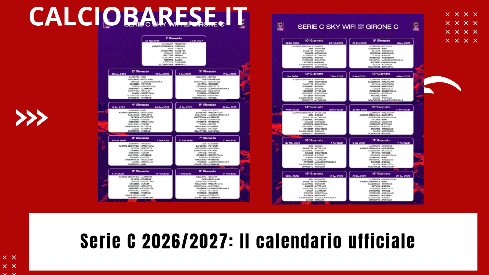 Serie C 2026/2027: Ufficializzato il Calendario Completo della De Laurentiis team (CB)