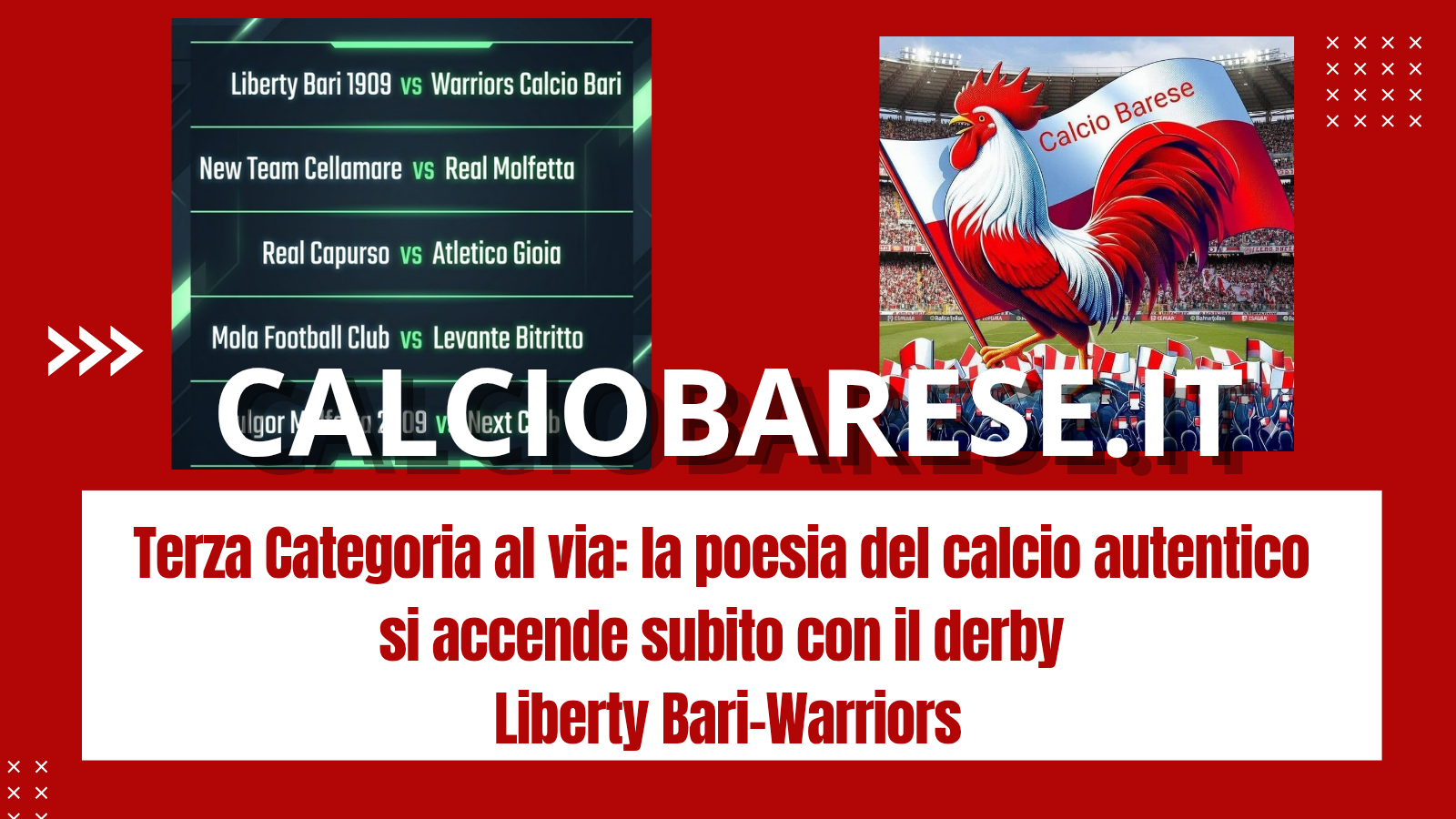 CB: Terza Categoria al via: la poesia del calcio autentico si accende subito con il derby Liberty Bari-Warriors